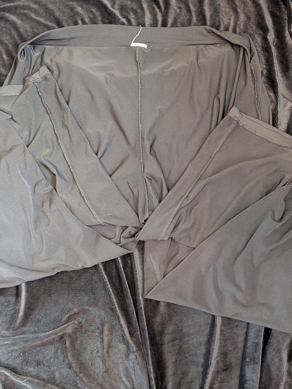 Black Stretch Lounge Double Layer Capri - Picture 3 of 3